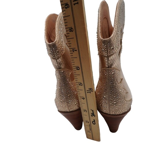 Jessica Simpson Zolly Gold Metallic Rhinestone Embellished Western Booties 8.5 M - Picture 8 of 10
